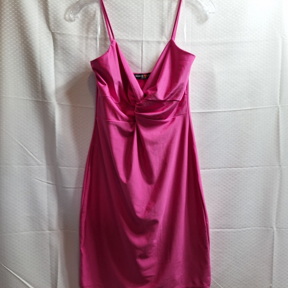 ABSOLUTELY IT Babydoll Mini Slip Dress Sz L Pink Coquette Fairy Festival Y2K NWT